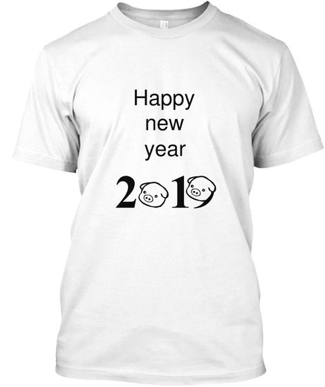 Happy
New
Year White T-Shirt Front