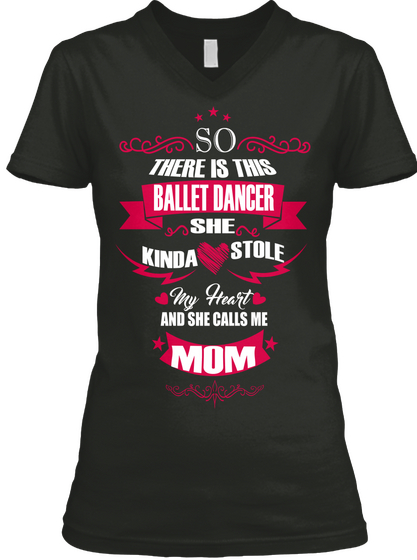Proud Ballet Mom??? Black Camiseta Front