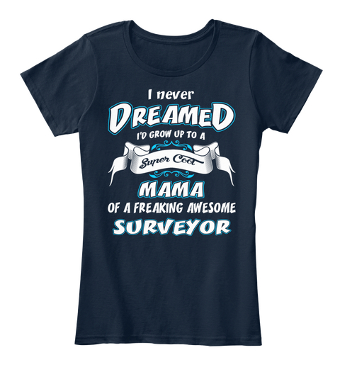 Super Cool Mama Surveyor New Navy Maglietta Front