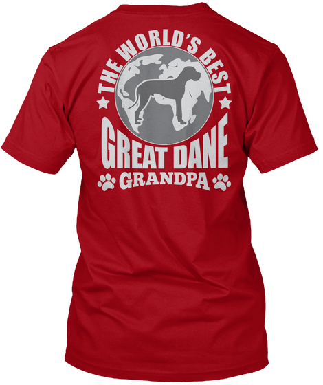Tge World's  Best Great Dane Grandpa Deep Red áo T-Shirt Back