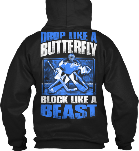 Drop Like A Butterfly Block Like A Beast Black T-Shirt Back