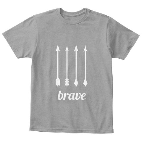 Brave Light Heather Grey  T-Shirt Front