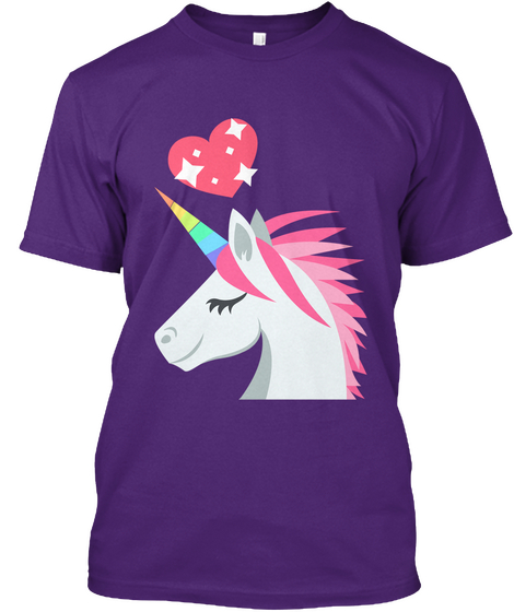 Unicorn Love Purple áo T-Shirt Front