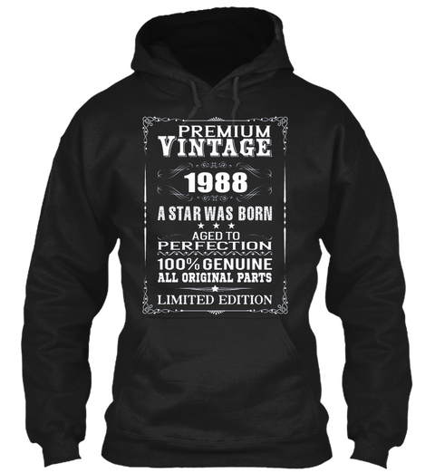 Birth Year 1988 Born In 1988 Black Camiseta Front