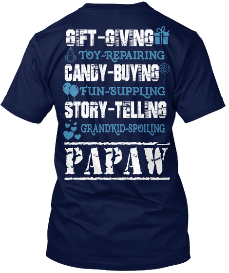 Papaw Navy T-Shirt Back