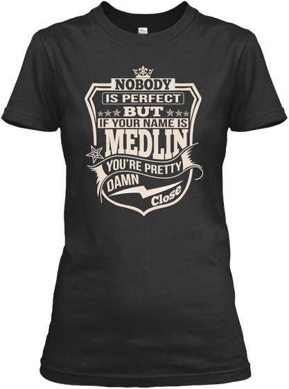 Nobody Perfect Medlin Thing Shirts Black T-Shirt Front