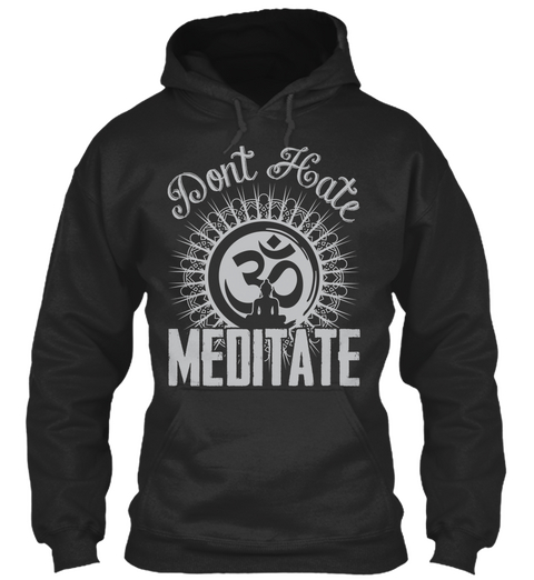 Meditate Jet Black áo T-Shirt Front