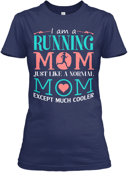 Running Mom Navy T-Shirt Front