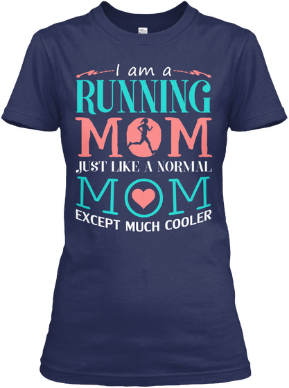 Running Mom Navy Maglietta Front