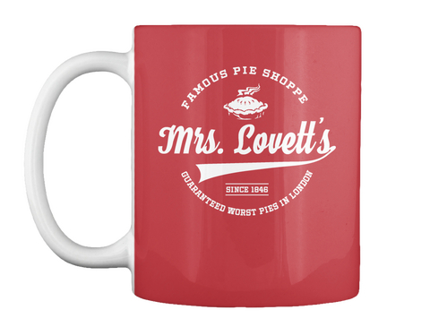 Mrs Lovett's Mug Bright Red Kaos Front