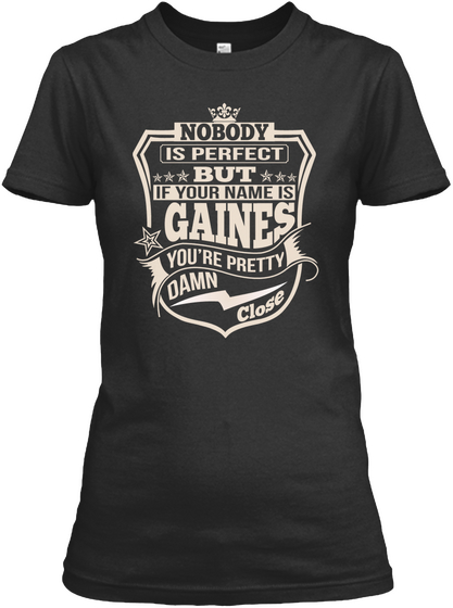 Nobody Perfect Gaines Thing Shirts Black Kaos Front