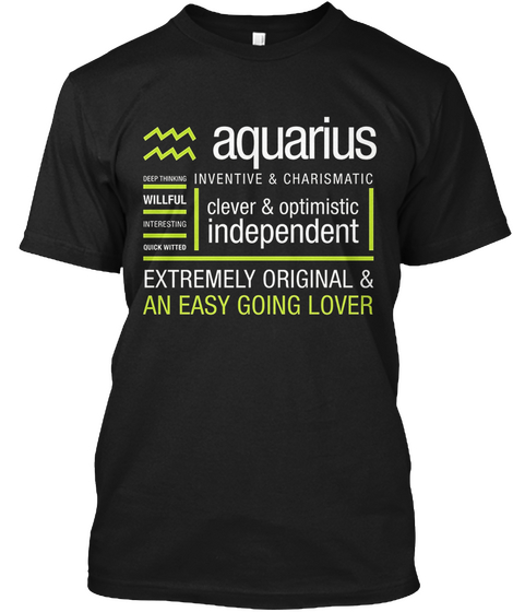 I'm An Aquarius Black T-Shirt Front