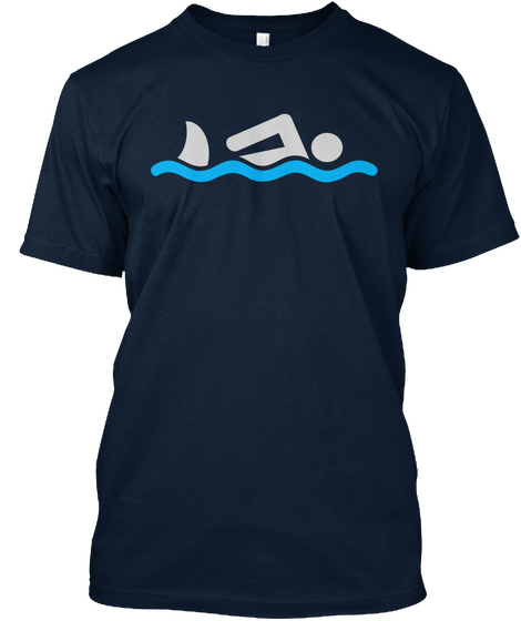 Shark Attack New Navy T-Shirt Front