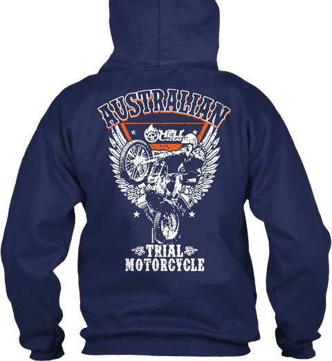 Australian  Trial Motorcycle Navy Camiseta Back