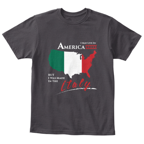 America Italy Heathered Charcoal  áo T-Shirt Front