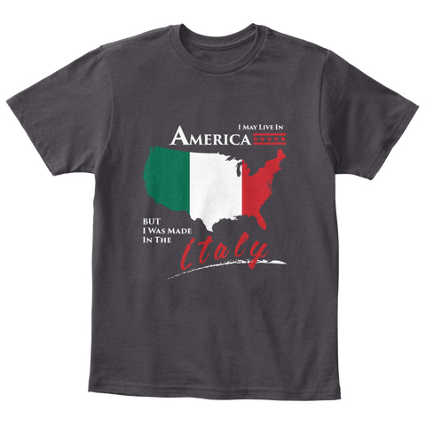 America Italy Heathered Charcoal  T-Shirt Front