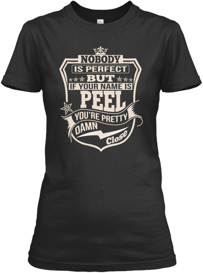 Nobody Perfect Peel Thing Shirts Black T-Shirt Front