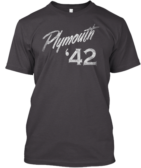 Plymouth '42 Heathered Charcoal  T-Shirt Front