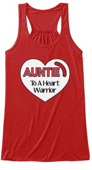 Auntie To A Heart Warrior Red Camiseta Front