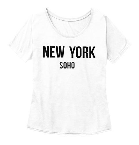 New        York Soho White  T-Shirt Front