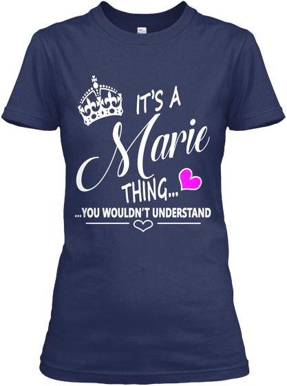 Marie Navy T-Shirt Front