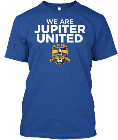 We Are Jupiter United Jupiter United Sc Deep Royal T-Shirt Front