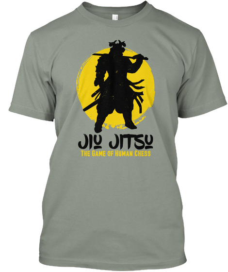 Jiu Jitsu The Game Of Human Chess Grey T-Shirt Front