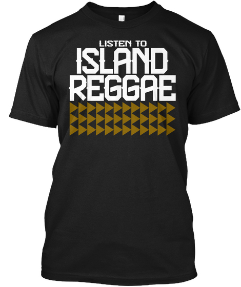 Listen Island Reggae Black Camiseta Front