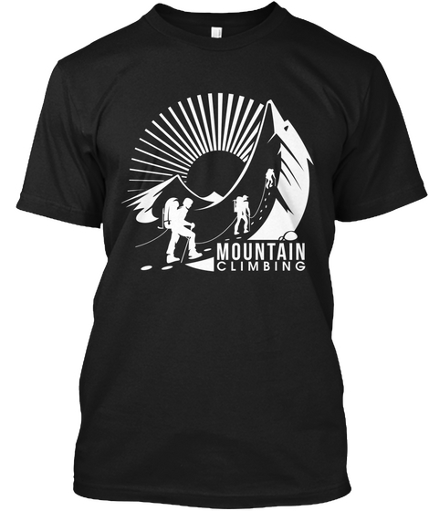 Mountain Climbing Black áo T-Shirt Front