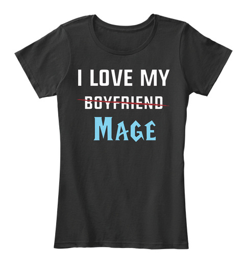 Mage Love   Boyfriend Black áo T-Shirt Front