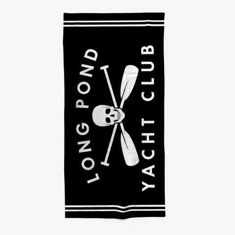 Long Pond Yacht Club Beach Towel Black áo T-Shirt Front