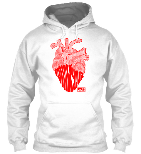 Follow Your Heart (Red) White T-Shirt Front