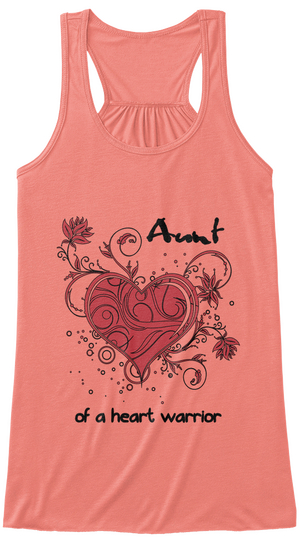 Aunt Of A Heart Warrior Coral T-Shirt Front