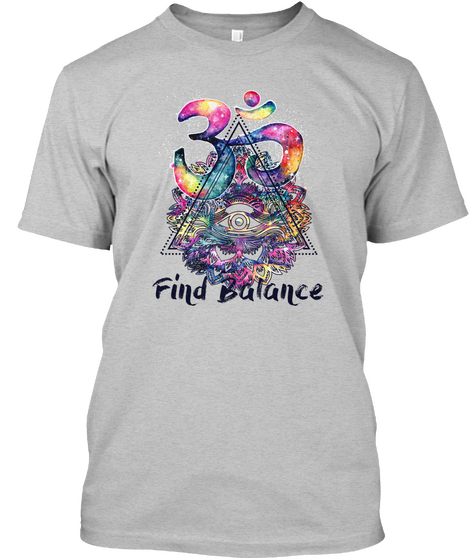 Find Balance Light Heather Grey  Camiseta Front