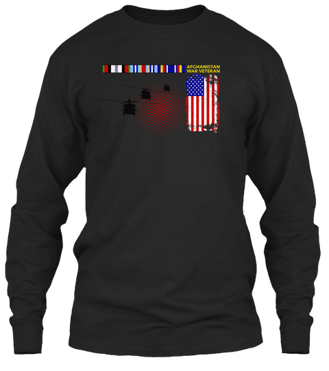 Afghanistan War Veteran Black T-Shirt Front