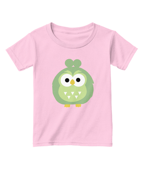Owl For Kid Light Pink  Kaos Front