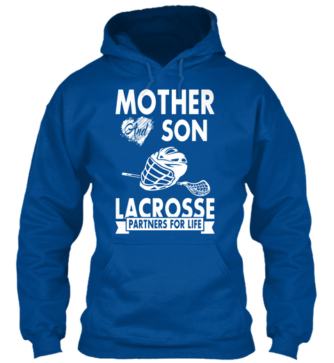 Mother And Son Lacrosse Partners For Life Royal T-Shirt Front