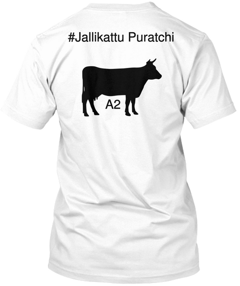 #Jallikattu  Puratchi A2 White Camiseta Back