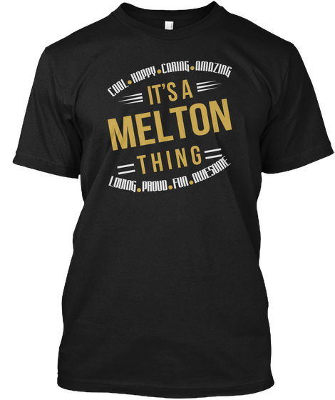 Melton Thing Cool T Shirts Black T-Shirt Front