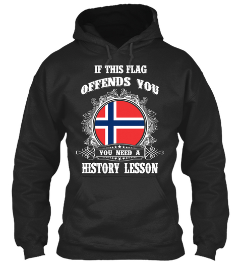 History Of Norway Jet Black Camiseta Front