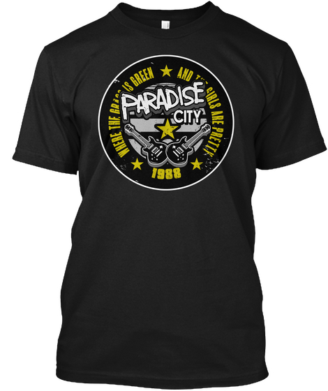 Paradise City Black T-Shirt Front