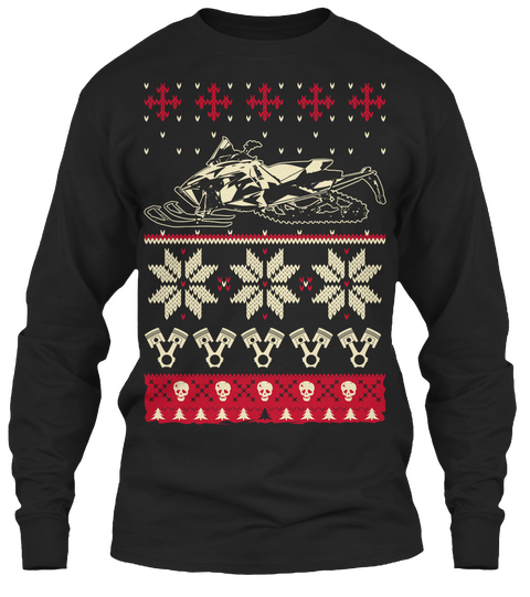 The Sledder Christmas Shirt Black Kaos Front