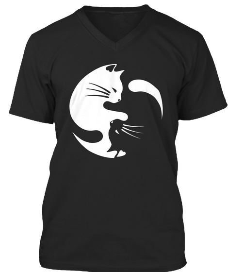 Cat Lover  Black T-Shirt Front