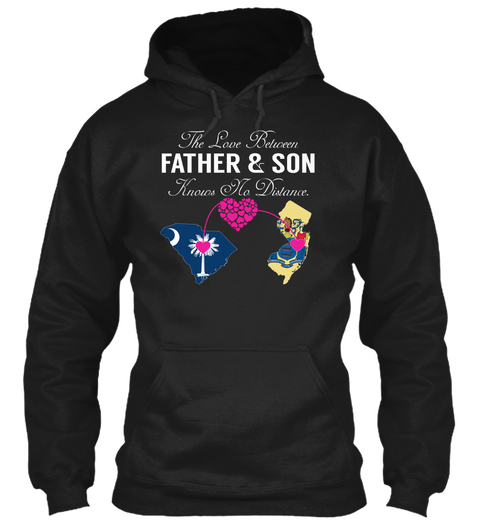 Father Son   South Carolina New Jersey Black T-Shirt Front