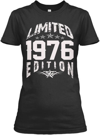 Limited 1976 Edition  Black áo T-Shirt Front