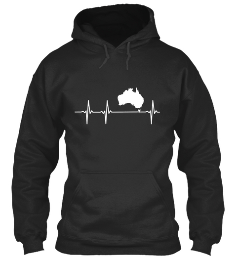Australia In My Heartbeat Jet Black áo T-Shirt Front