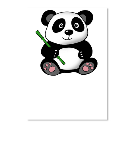 Panda Sticker White T-Shirt Front