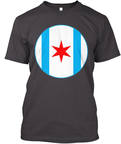 Captain Chicago Shield Heathered Charcoal  Maglietta Front