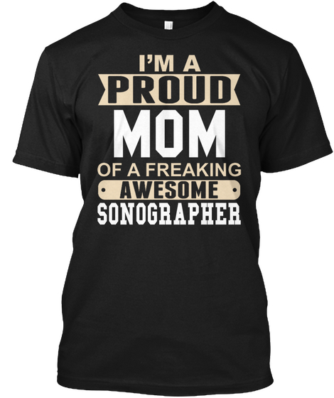Mom Sonographer   Black áo T-Shirt Front