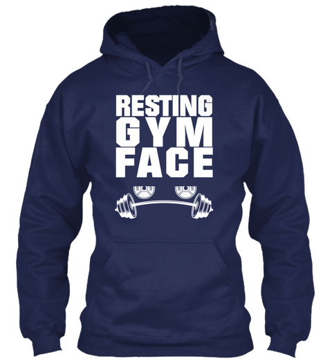Resting Gym Face Navy Camiseta Front